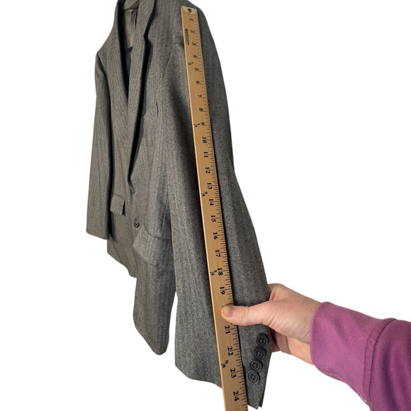 Nordstrom Mens 44R Pinstripe Wool 3 Piece Suit Jacket 40x31 Pants Vest Gray EUC! - Picture 9 of 15